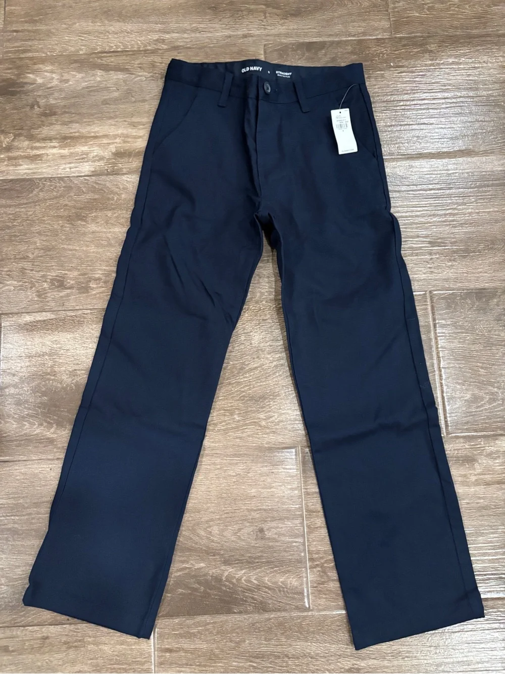 Old Navy Girls Sz 8 Navy Straight-Leg Pants Cotton Stretch Chino School Uniform